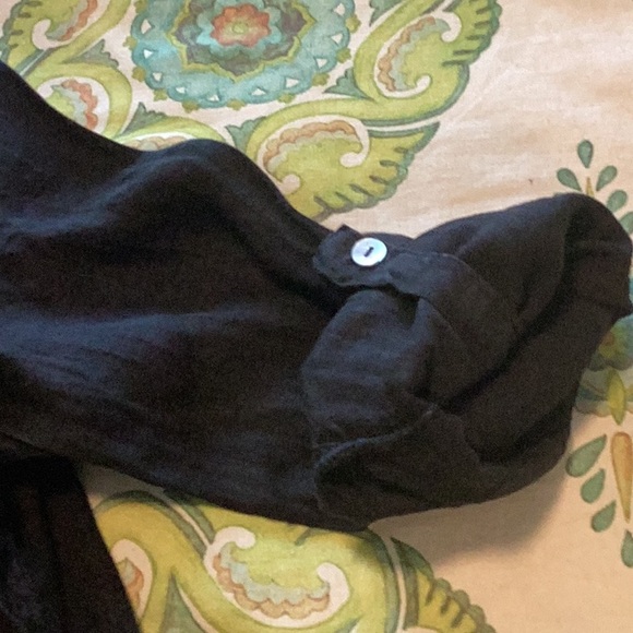 Meo Meli Chic Black Long Sleeve Linen Dress 8-10 - Picture 6 of 13